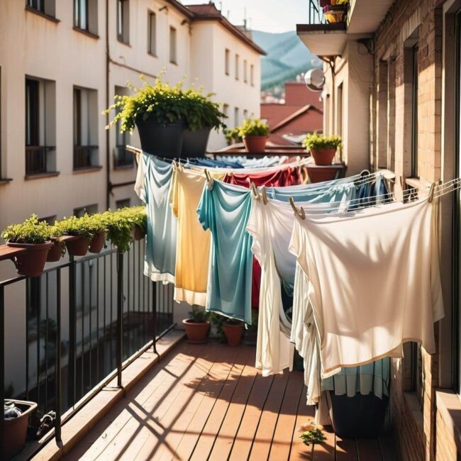 Ograniczenie wilgoci podczas suszenia prania na balkonie