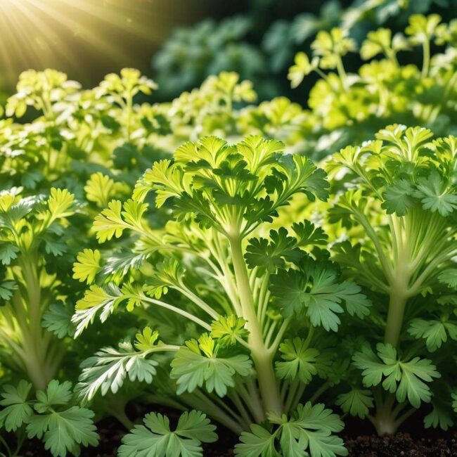 Siew pietruszki na tarasie