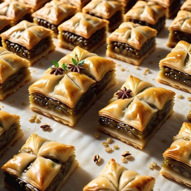 Sposób przygotowania baklawy z ciasta francuskiego