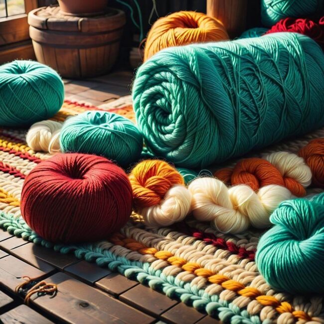 Zastosowanie różnych technik plecenia w dywanach z włóczki